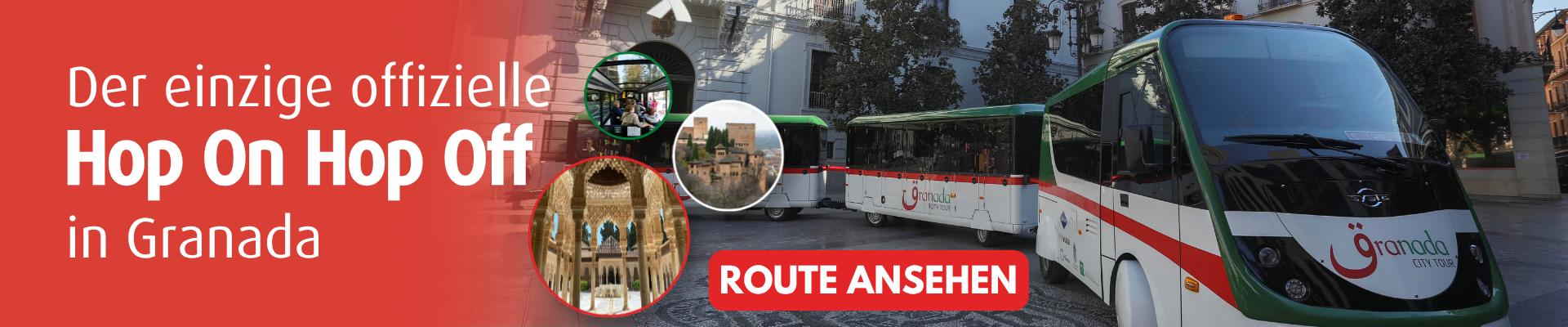 Granadas einziger offizieller Hop-on-Hop-off-Touristenzug