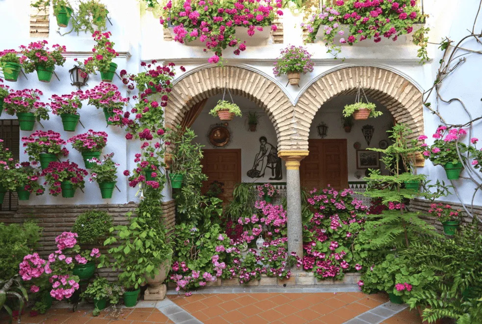 Traditional Córdoba courtyard with flowers